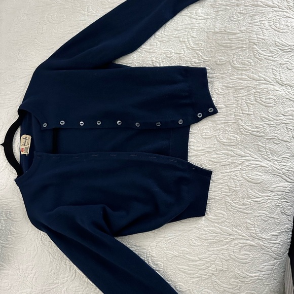 Vintage Pringle Navy Blue Cardigan - Picture 3 of 4